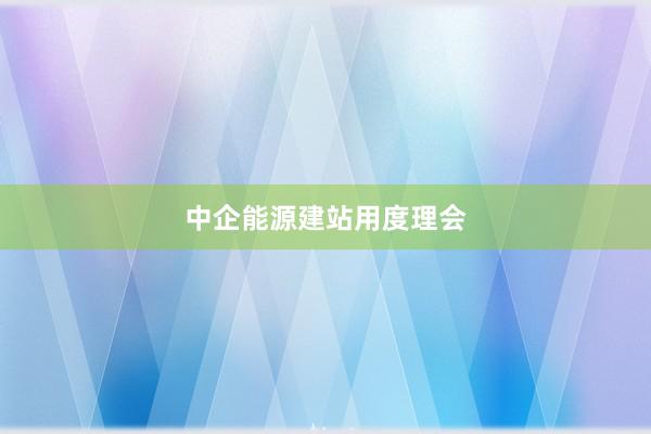 中企能源建站用度理会