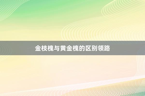 金枝槐与黄金槐的区别领路